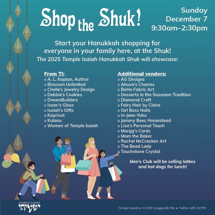 Temple Isaiah’s Hanukkah Shuk