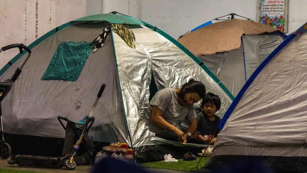 a bomb shelter in Tel Aviv