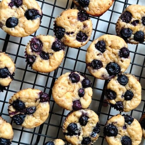 No-Flour-No-White Sugar Blueberry Muffins