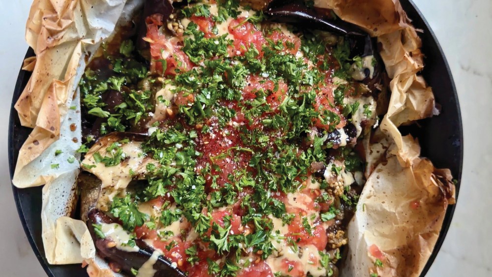 Roasted Eggplant with Tomato and Tahini