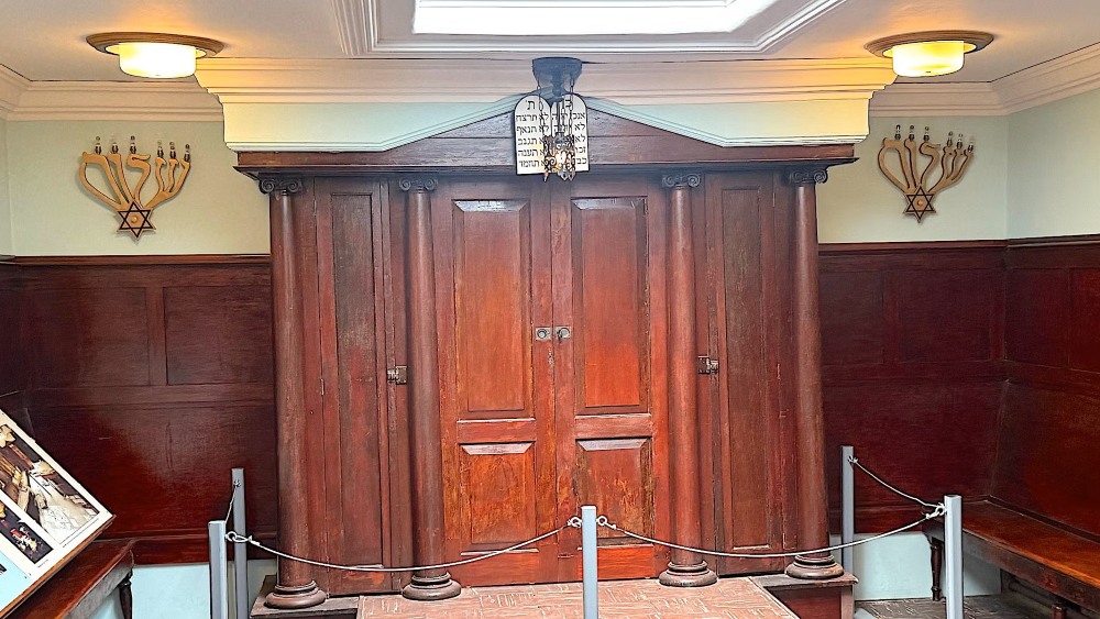 restored ark of the synagogue at Philadelphia’s Eastern State Penitentiary